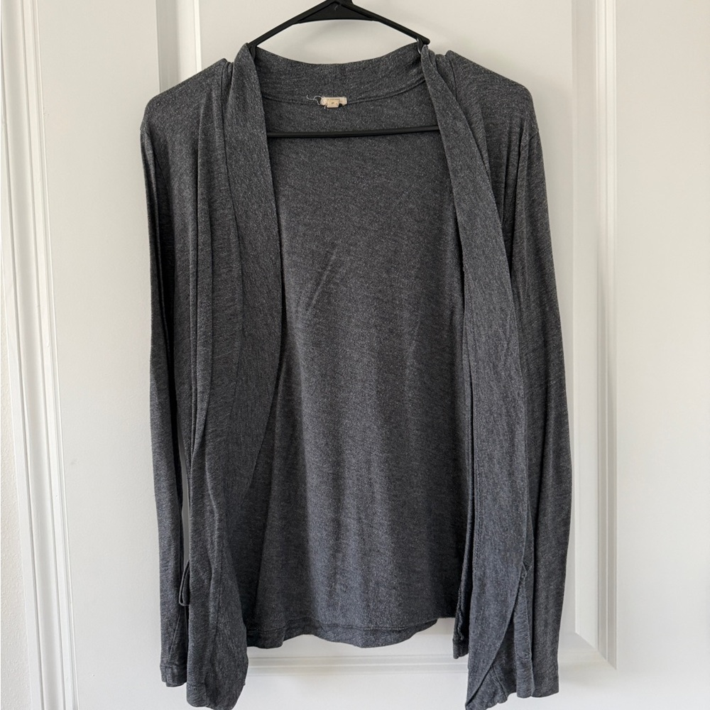 Lightweight Open-Front Gray Women's Cardigan Sweater